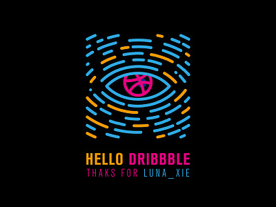 Hello Dribbble! eye illustration line