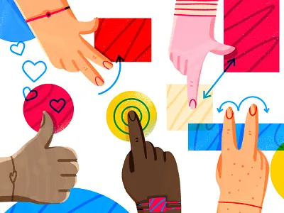 Gesture Driven article blog fireart fireart studio flat illustration news ui ux web web design