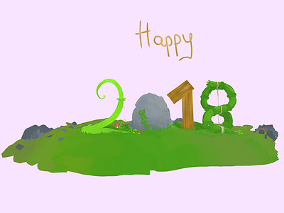 Happy 2018 2018 3d illustration nael new year quill quillustration sketchfab vr