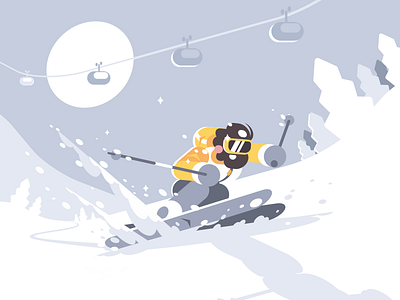 Skier character extreme flat illustration kit8 mountain ski skier snow sport vector winter