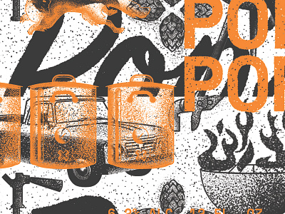 Chop Shop collage fox grill hops illustration porter texture tools truck