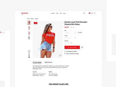 Product Detail cart detail ecomerce eshop fashion procut ui ux webdesign