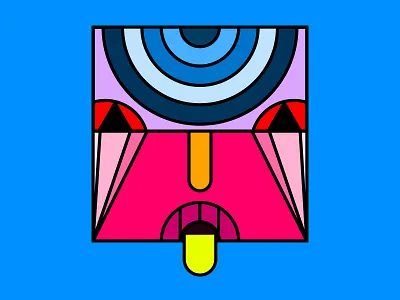 Face 2d character face tribal vector