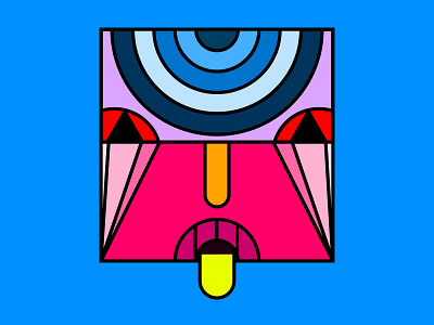 Face 2d character face tribal vector