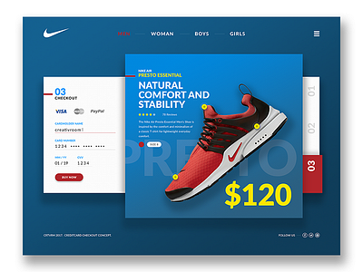 Checkout Concept blue checkout crtvrm ecommerce modern nike payment store ui uiux ux