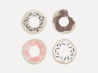 Donuts breakfast donut donuts doughnut doughnuts food illustration painted simple