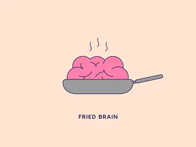 Fried Pan brain cooking food fried fun illustration pan shapes smoking