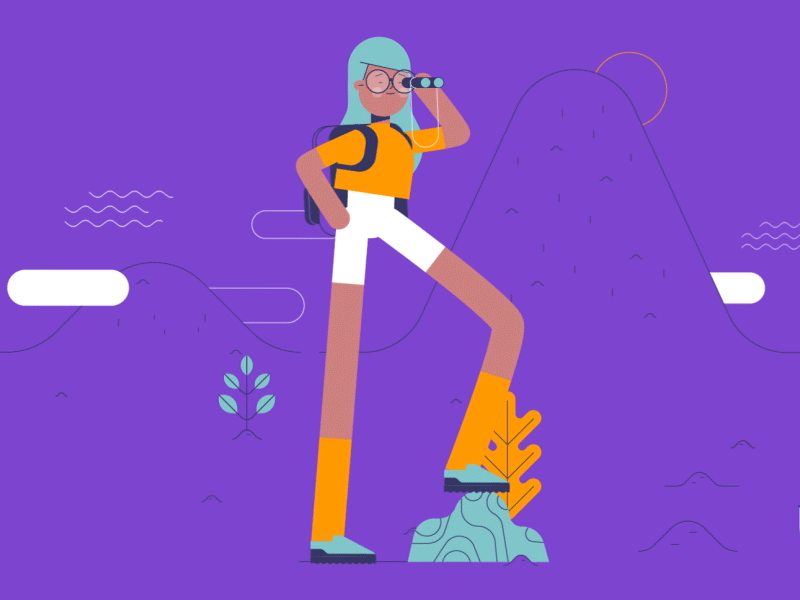 Explorer animation character flat illustration motion