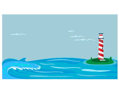 lighthouse graphic lighthouse sea skay tre wave