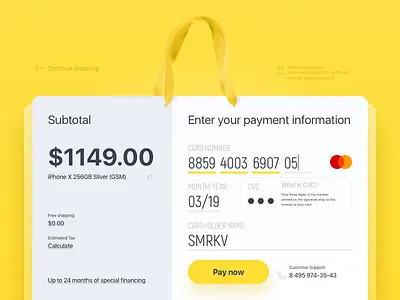 Credit Card Checkout 002 card checkout clean credit dailyui ui