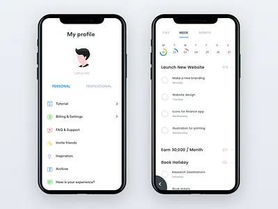 Smat to-do list and goal tracker app ai app application design goal interaction interface list smart to do tracker