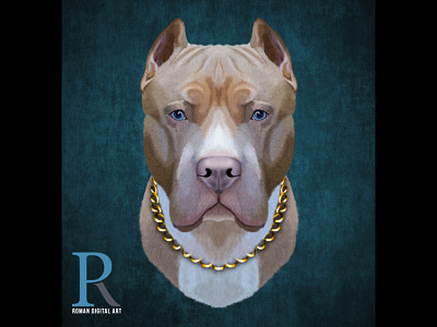 Pit Bull Terrier High Detailed Illustration art design digital digital art illustration pet photoshop pit bull print print on demand t shirt design wall art