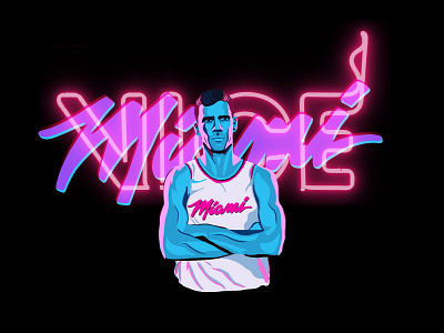 Miami Heat Goran Dragic Vice Uniform basketball goran dragic illustration miami miami heat miami vice nba vice