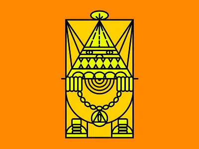 Face 2d character face tribal vector