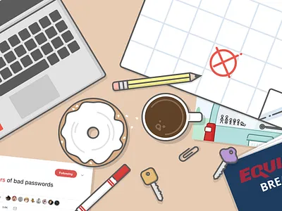 Year End Email Hero Image bagel calendar coffee illustration