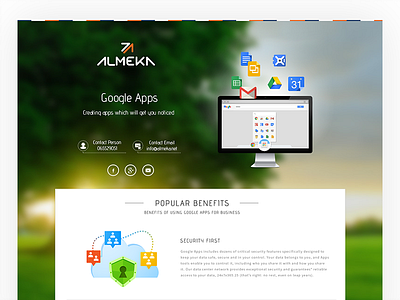 Almeka Google Apps Landing Page google apps landing page landing page design mobile view mobile website modern website product ladning page ui design ux design web design website website design