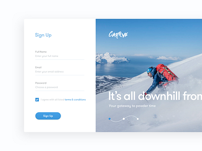 Carrve Signup Form form register sign up ui ux visual design web