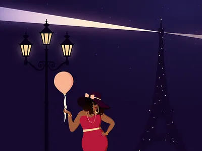 Eiffel Girl eiffel first shot fun hello illustration illustrator paris