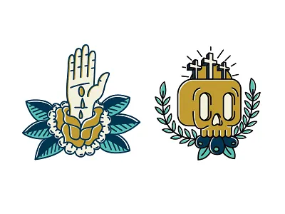 Tattoo Designs cross design designer flower graphics hand illustration illustrator skull tat tattoo traditional tattoo