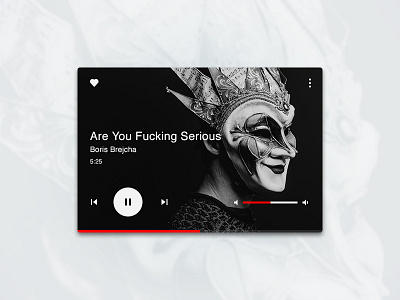 Minimal Player card dark design interface minimal music panel player techno ui ux