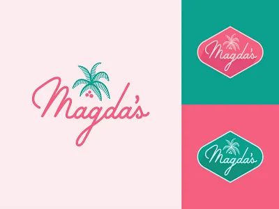 Magda's coffee logo magda palm script sweets