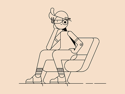 Thinking Chair + Cap avatar chair character fired up goals joggers motivated sitting thinking