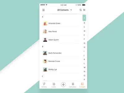Contacts contact list contacts filter sort