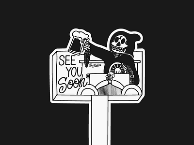 See You Soon chicago graphic design grunge hand drawn illustration lettering scoundrel skull skull art typography vintage