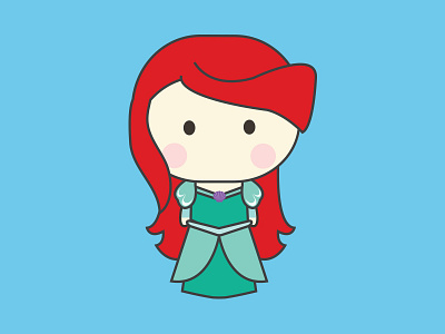 Chibi Ariel ariel disney illustration mermaid princess