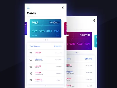 Finance Bank App app bank card finance money ui
