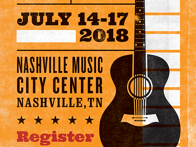 SCUP 2018 Conference Mailer branding design guitar hatch show print nashville print texture typography