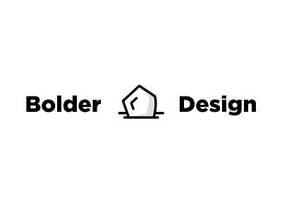 Bolder Design - A play on words flat design logo design minimal pun