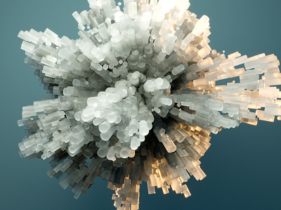*** 3d abstract c4d crystal formation glass octane redshift render transparent tube
