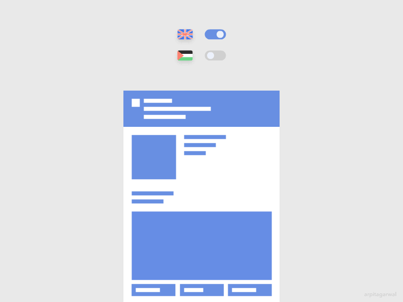 English to Arabic Layout Transition animate animation arabic english layout localization motion rtl toggle transition ui