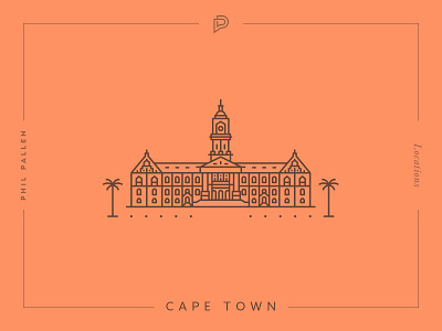 Cape Town icon africa architecture branding cape town city flat icon landmark line location travel vector