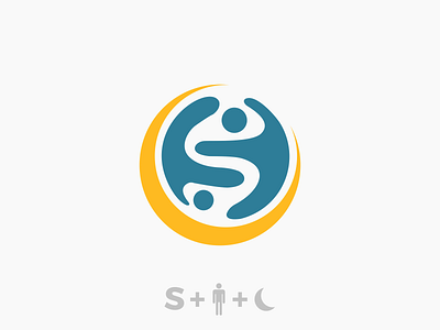 Suisba Dribbble blue brand collaboration crescent moon gold human logo moon s s logo social