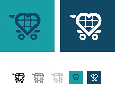 STC basket cart heart icon illustration illustrator logo shopping vector