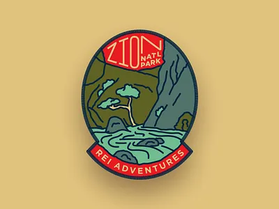 REI Adventures Patch — Zion National Park adventure apparel color design illustration logo national park patch rei retro zion
