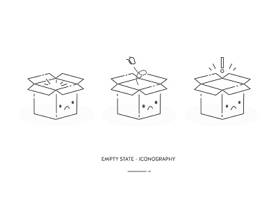 Empty State - Iconography - Illustration box empty box empty state expression iconography illustration line icon status ui ux