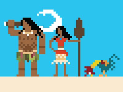 8-bit island 8 bit chicken disney hei hei hei heihei maui moana nintendo pixel