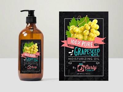 Moisturizing Oil Label Design bottle grape grapeseed label moisturizing oil