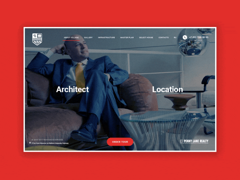 Birches desktop fullscreen motion promo real estate ui ux web website