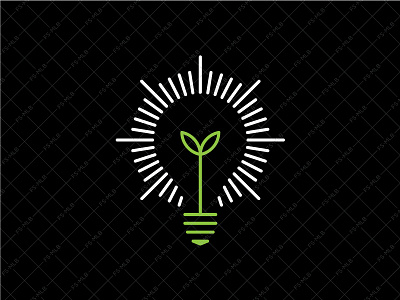 Green Energy Logo bulb logo business creative logo durability eco friendly electricity glow green energy logo ideas illuminate inspiration led lights logo logo design power shining sustaining technology unique logo