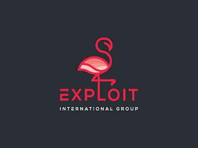 Letter L+Flamingo bird exploit logo flamingo golden ratio logo happiness letter l logo