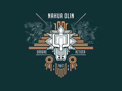 Quetzalcoatl aztec badge culture design serpent