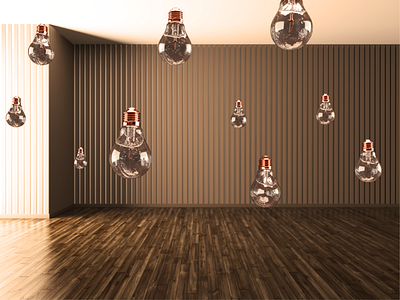 Floating Bulbs 3d adobe dimension test