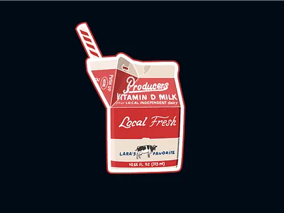 Milk Sticker art dairy design graphic illustration milk packaging sticker