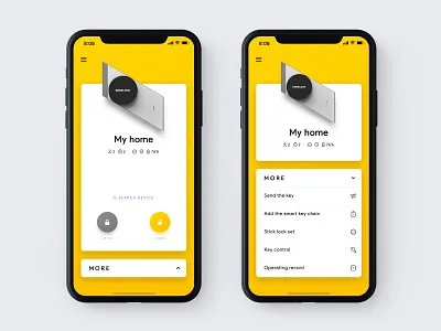 Smart stick lock control UI app design ios smart smart home ui