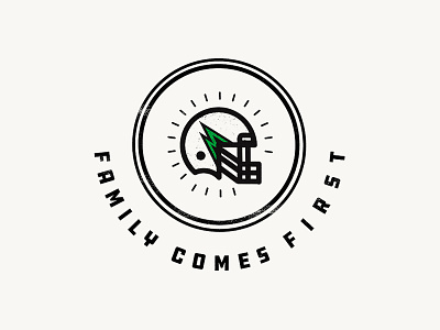 Family Comes First apparel art badge brand design fashion football icon lettering logo retro sports