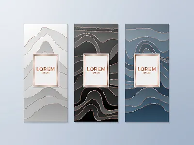 Stylish muar flyers cover gold invitation ornament packagine pattern set vector vintage wedding